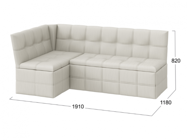 Скамья угловая Домино со спальным местом исп.2 Кашемир крем